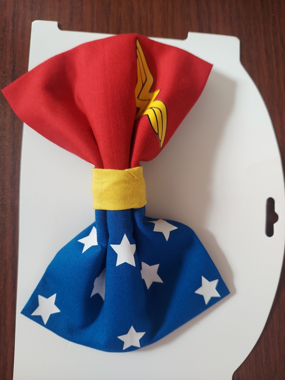 Wonder Woman-Themed Hair Bow Clip in Red, Blue & Yellow